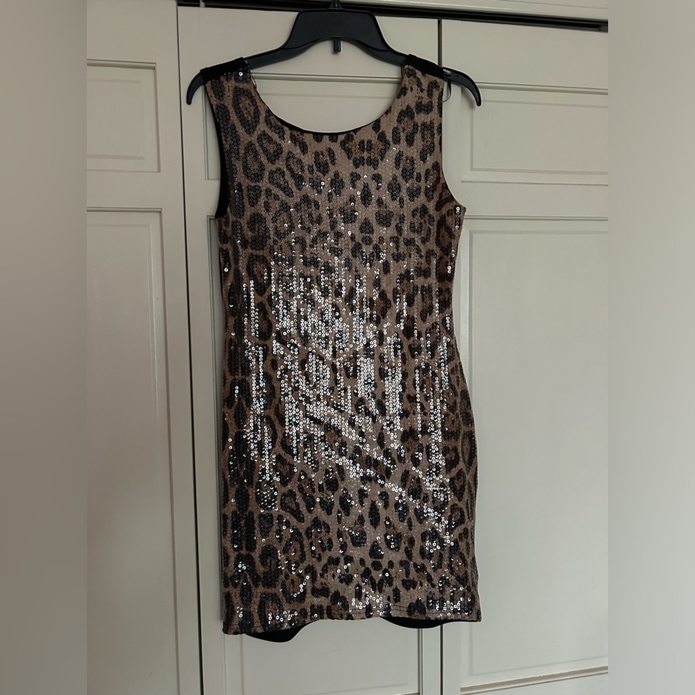 Cheetah print sequin dress
